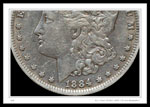 U.S. Silver Dollar 1884, 38 mm in diameter